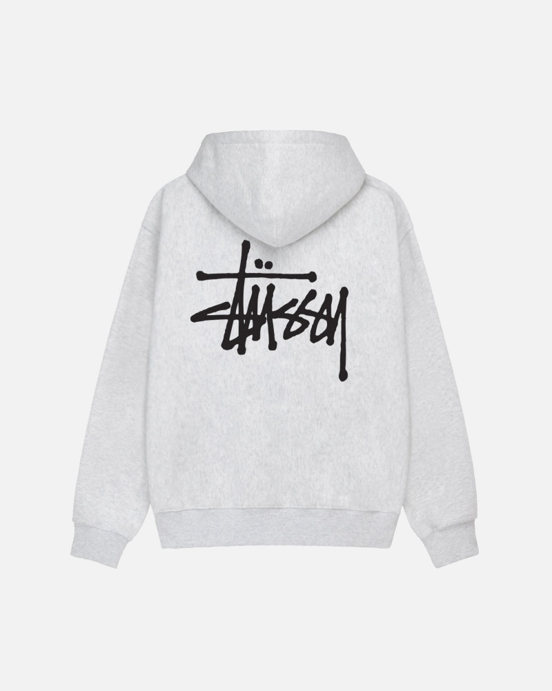 Stussy Basic Zip Hoodie Grey | 40583TYAP