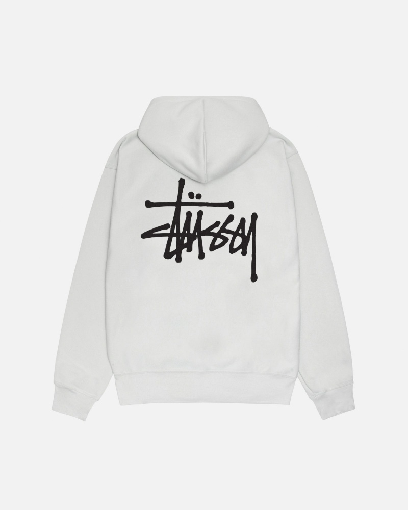 Stussy Basic Zip Hoodie White | 50968FSWT