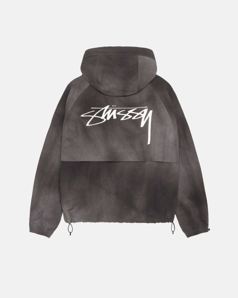 Stussy Beach Shell Wave Dye Coats Black | 19056IEMH