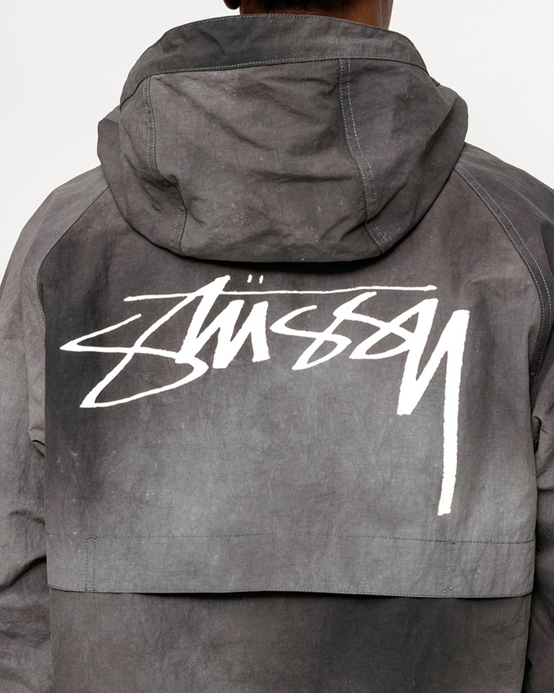 Stussy Beach Shell Wave Dye Coats Black | 19056IEMH