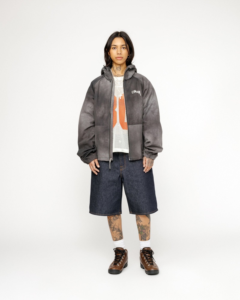 Stussy Beach Shell Wave Dye Coats Black | 19056IEMH