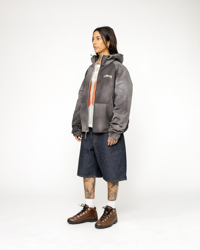 Stussy Beach Shell Wave Dye Coats Black | 19056IEMH