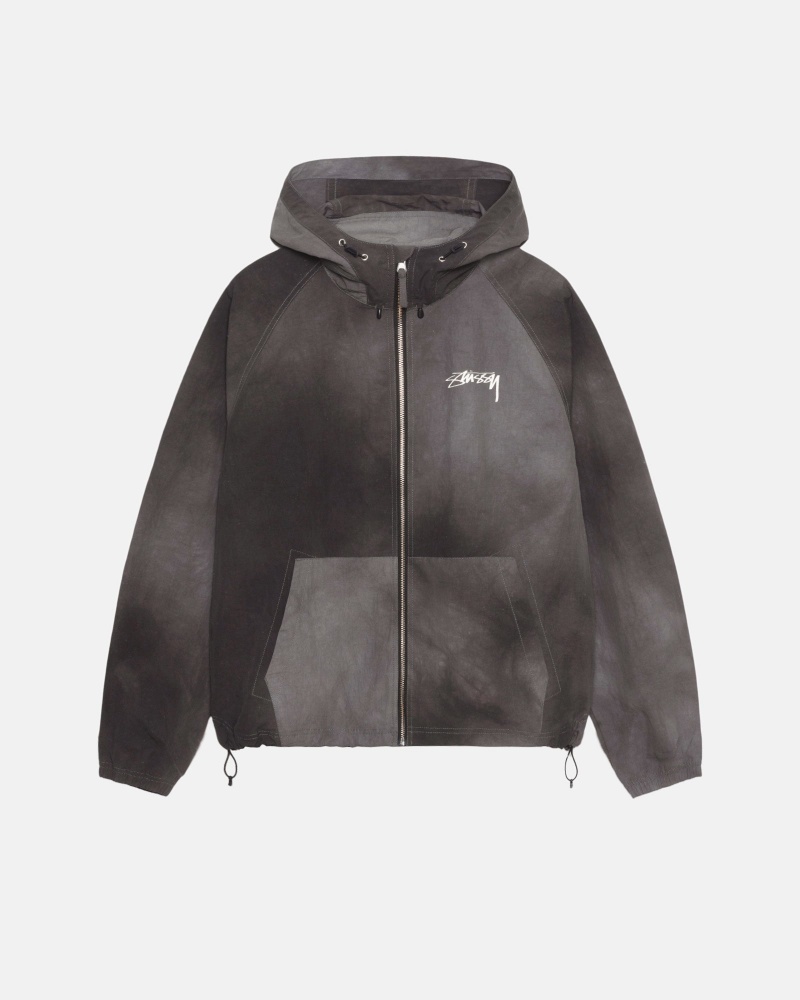 Stussy Beach Shell Wave Dye Coats Black | 19056IEMH