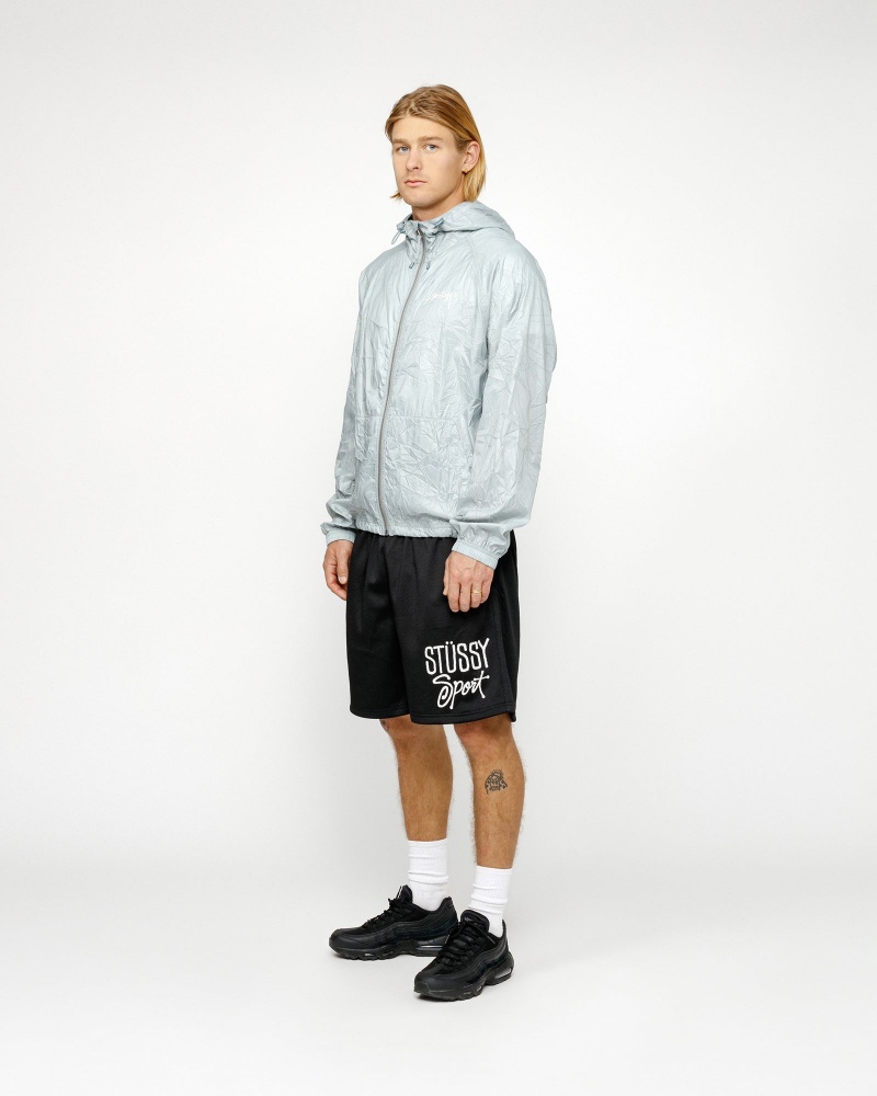 Stussy Beach Shell Wrinkled Nylon Coats White | 47219MSDJ