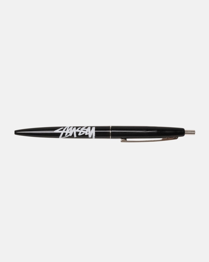 Stussy Bic Clip Pen Other Accessories Black | 98506YBNL