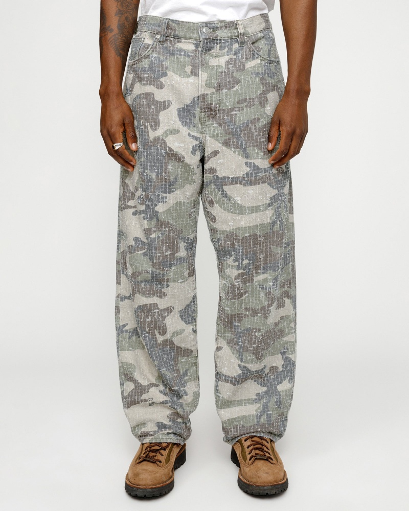 Stussy Big Ol' Camo Canvas Needlepunch Jeans Camo | 07659PCOF