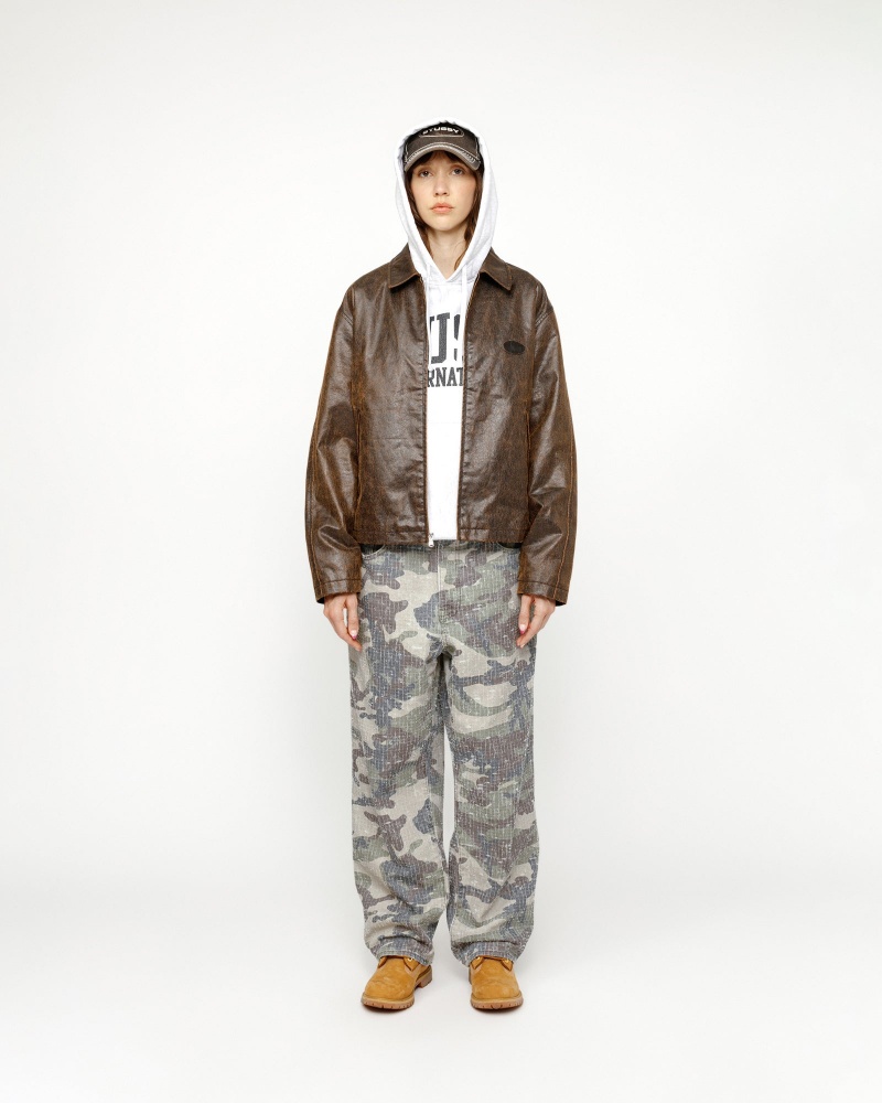 Stussy Big Ol' Camo Canvas Needlepunch Jeans Camo | 07659PCOF