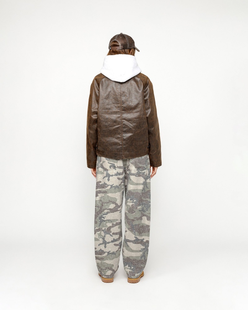 Stussy Big Ol' Camo Canvas Needlepunch Jeans Camo | 07659PCOF