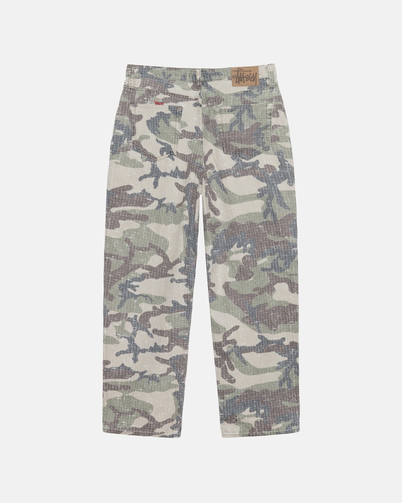 Stussy Big Ol' Camo Canvas Needlepunch Jeans Camo | 07659PCOF