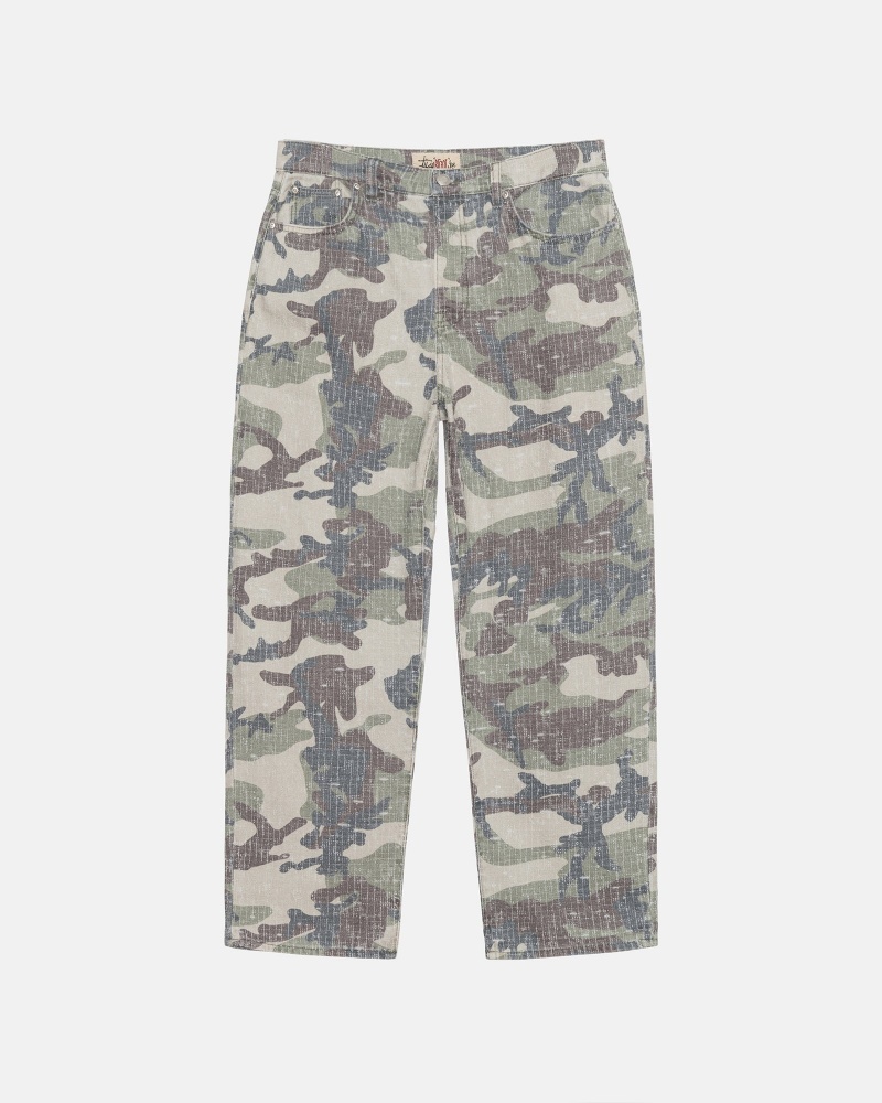 Stussy Big Ol\' Camo Canvas Needlepunch Jeans Camo | 07659PCOF