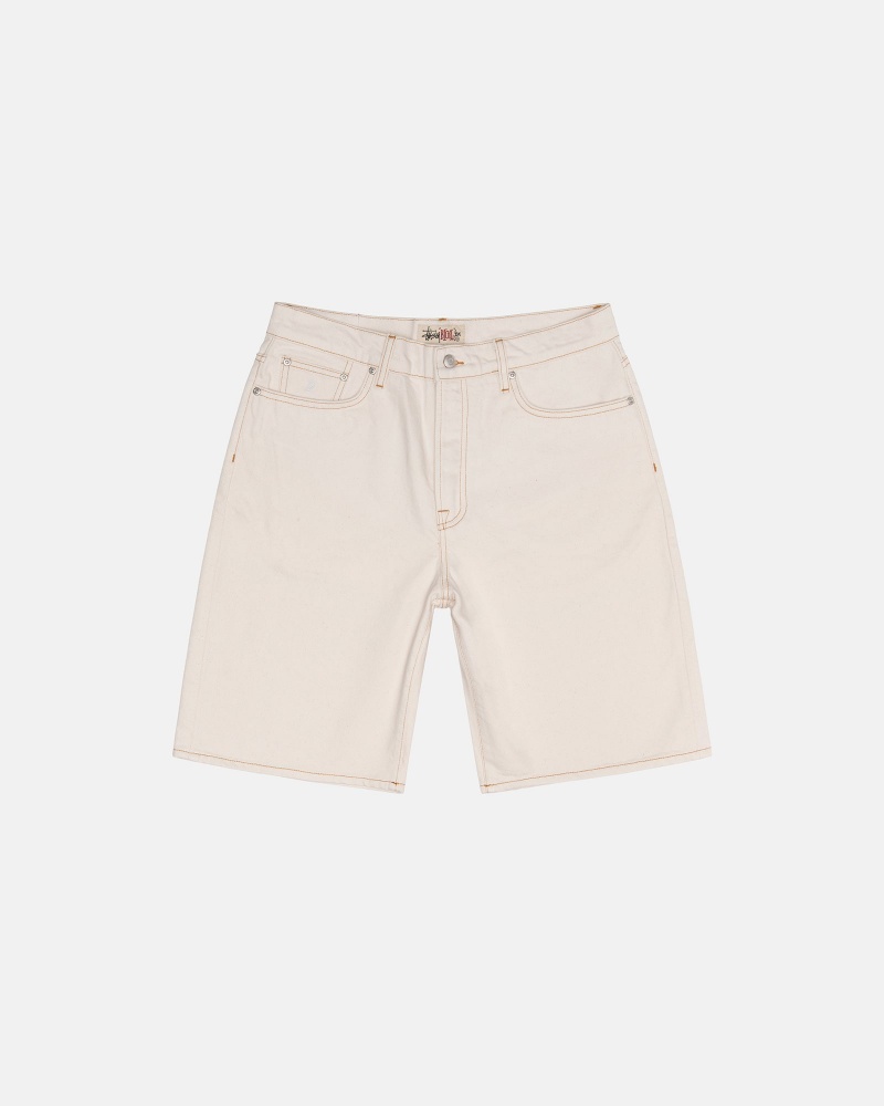 Stussy Big Ol\' Denim Shorts Beige | 89146ATPH