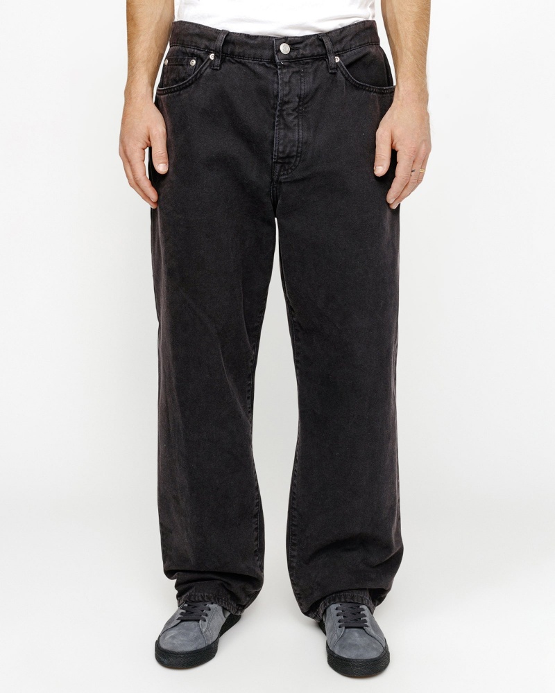 Stussy Big Ol' Washed Canvas Jeans Black | 07418NDIB