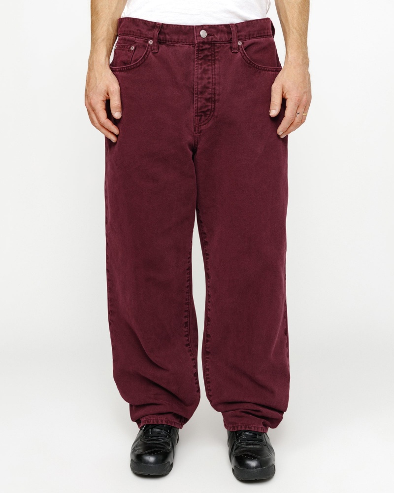 Stussy Big Ol' Washed Canvas Jeans Burgundy | 78293LSGY