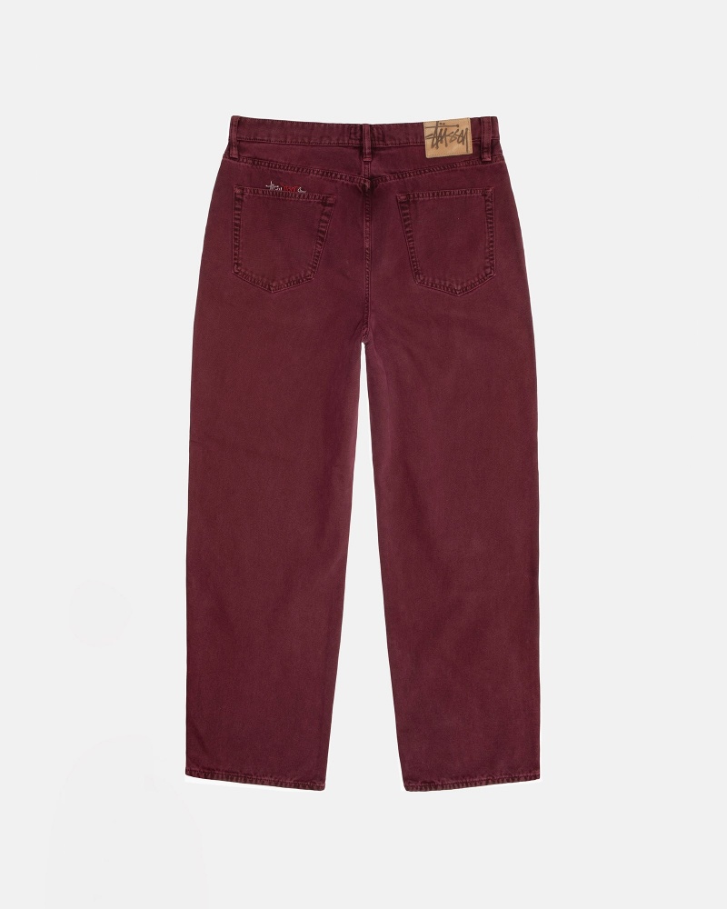 Stussy Big Ol' Washed Canvas Jeans Burgundy | 78293LSGY