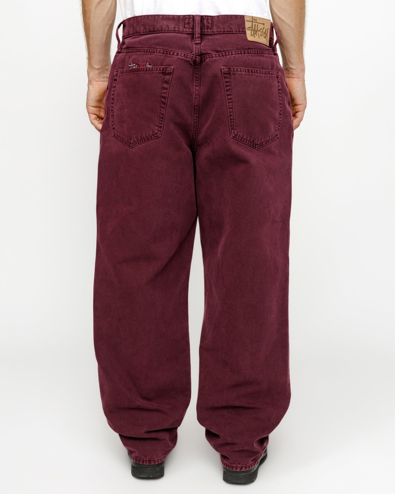 Stussy Big Ol' Washed Canvas Jeans Burgundy | 78293LSGY