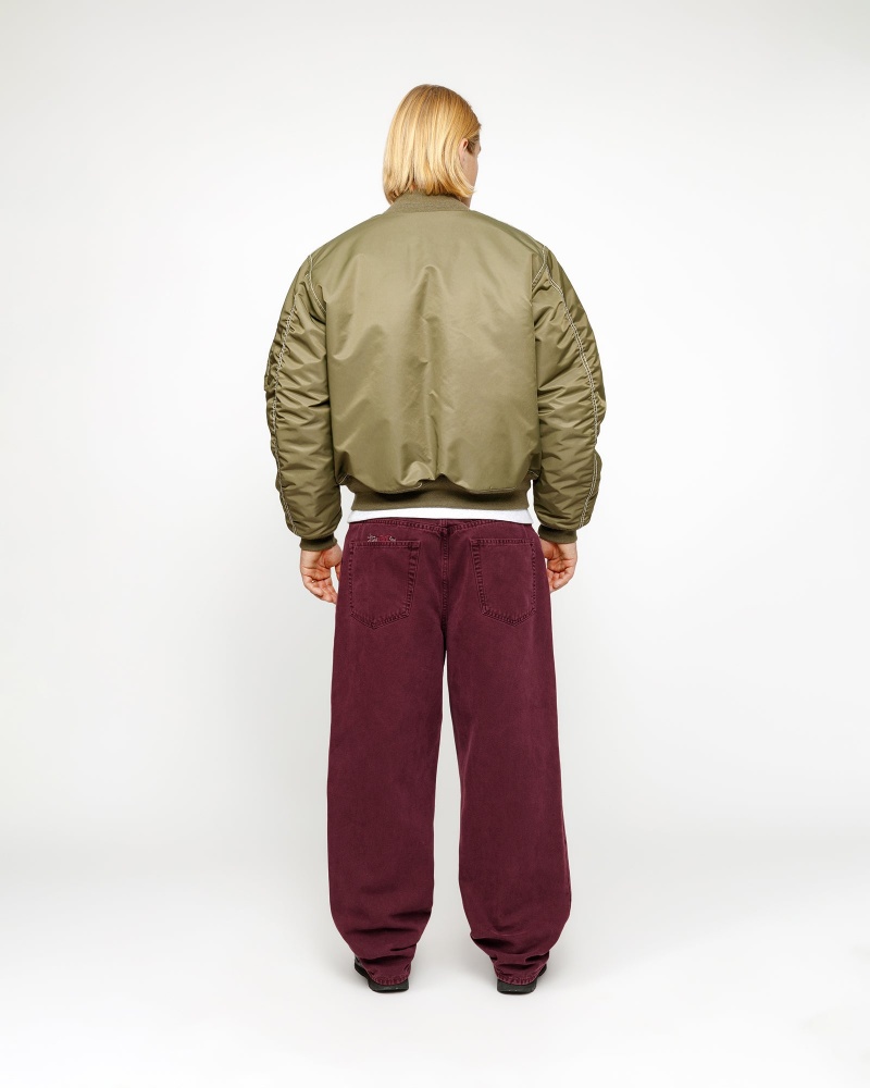 Stussy Big Ol' Washed Canvas Jeans Burgundy | 78293LSGY