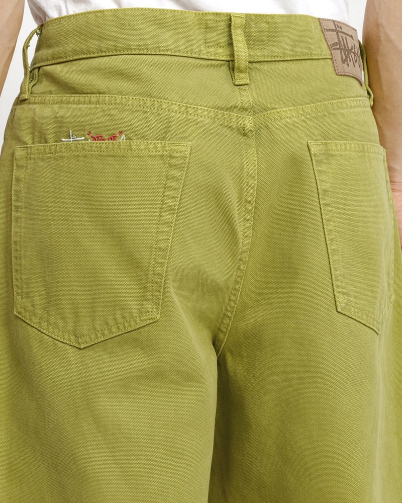 Stussy Big Ol' Washed Canvas Jeans Green | 70928EIJM