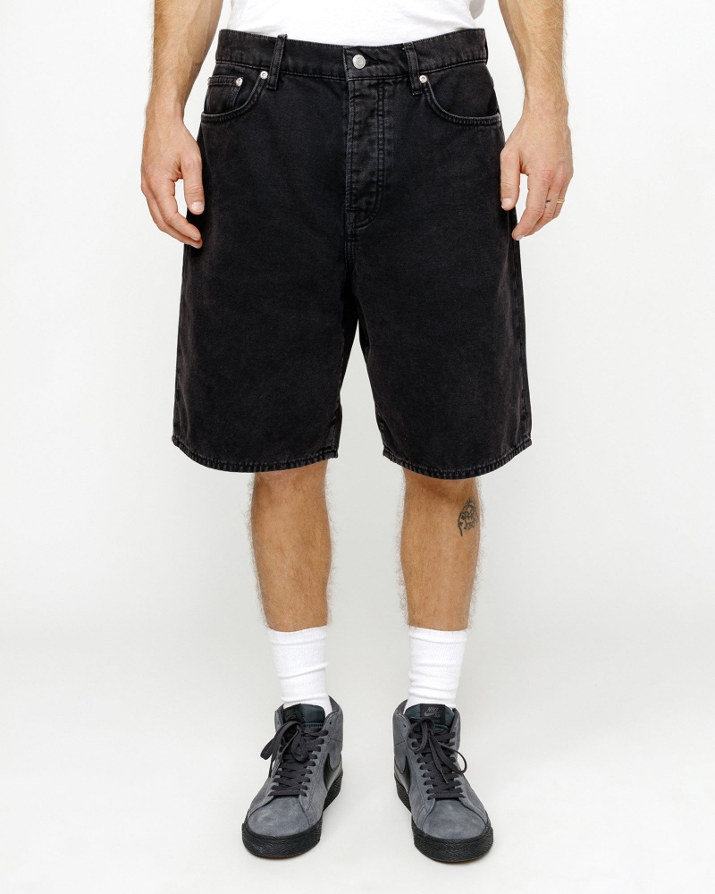 Stussy Big Ol' Washed Canvas Shorts Black | 75931UZPM