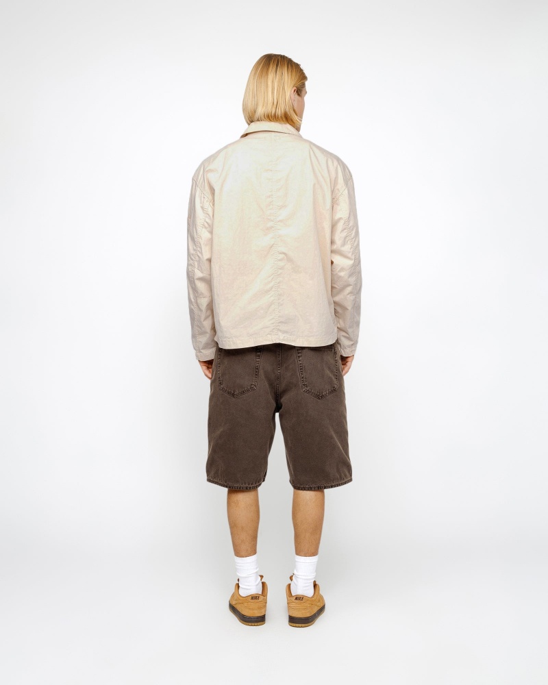 Stussy Big Ol' Washed Canvas Shorts Brown | 59234ZGTN