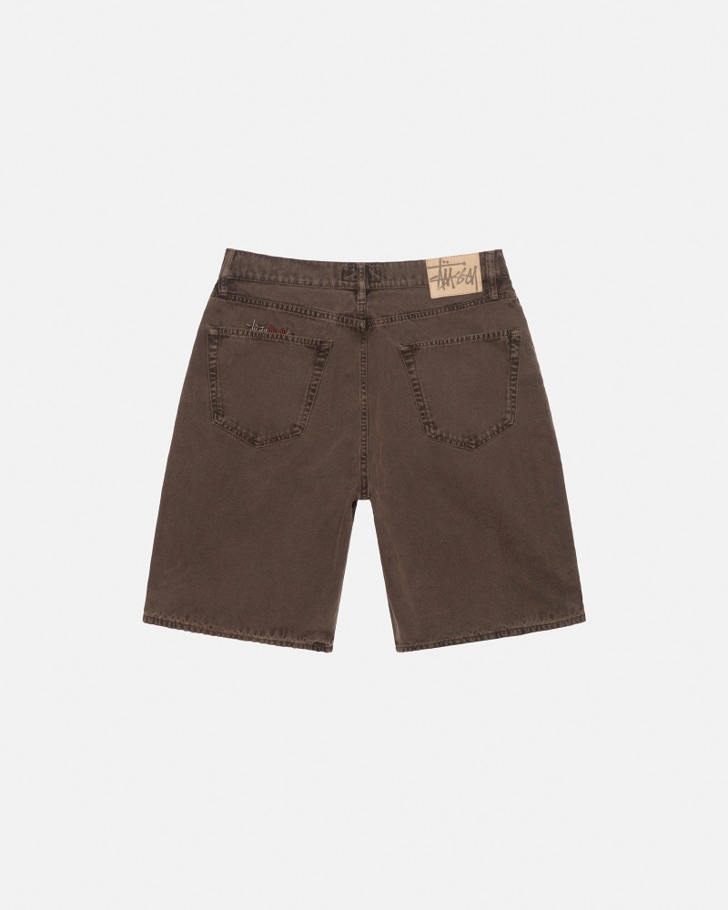 Stussy Big Ol' Washed Canvas Shorts Brown | 59234ZGTN