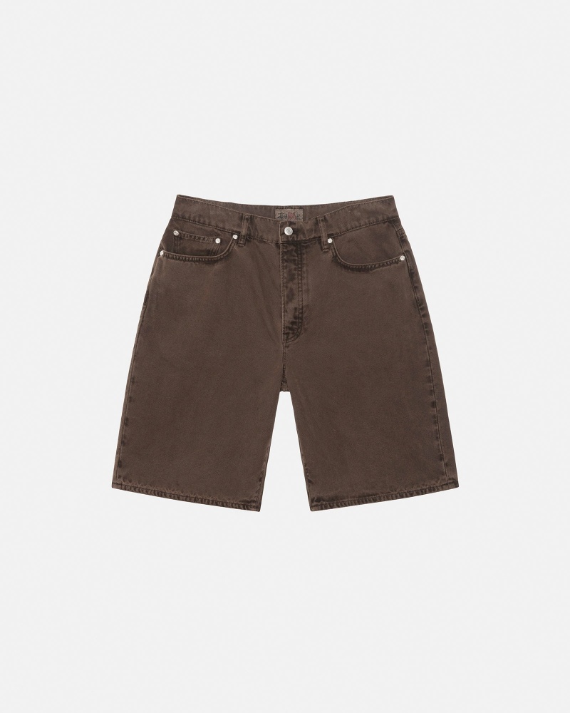 Stussy Big Ol\' Washed Canvas Shorts Brown | 59234ZGTN