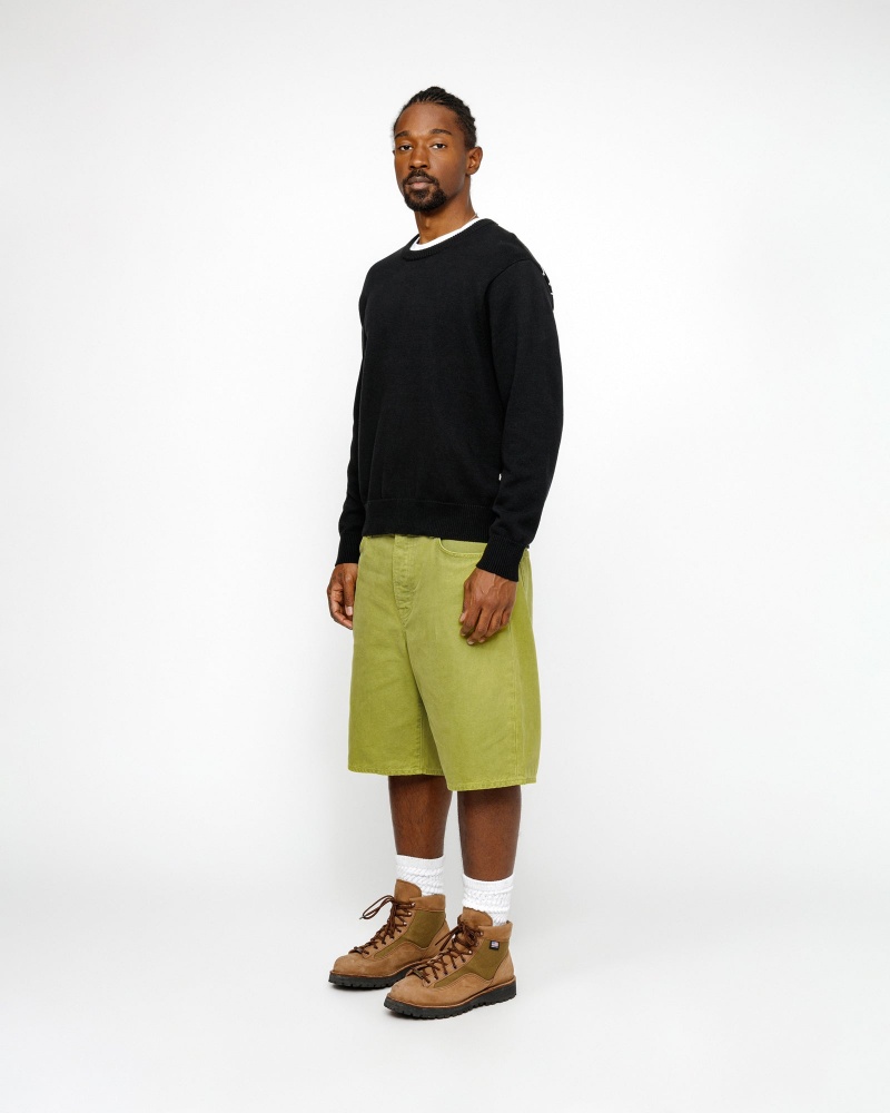 Stussy Big Ol' Washed Canvas Shorts Green | 16439DOJI