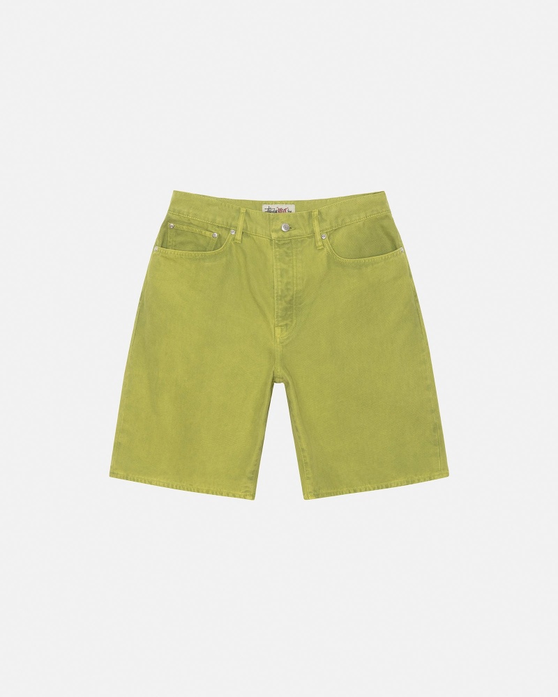 Stussy Big Ol\' Washed Canvas Shorts Green | 16439DOJI