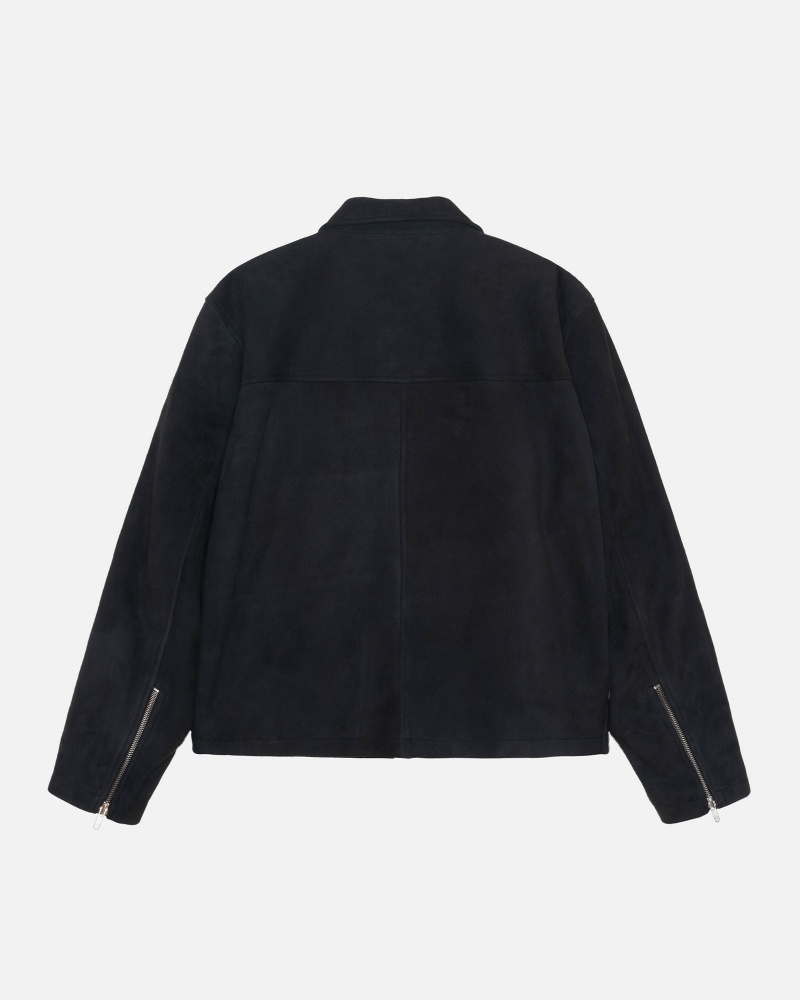 Stussy Bing Suede Jackets Black | 31254HPCD