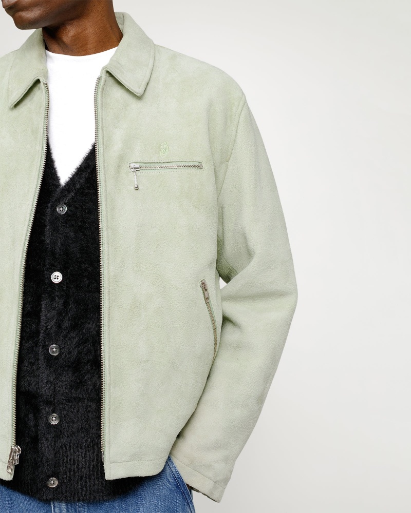 Stussy Bing Suede Jackets Green | 35187SBPZ