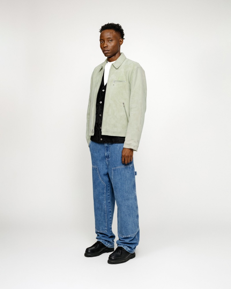 Stussy Bing Suede Jackets Green | 35187SBPZ