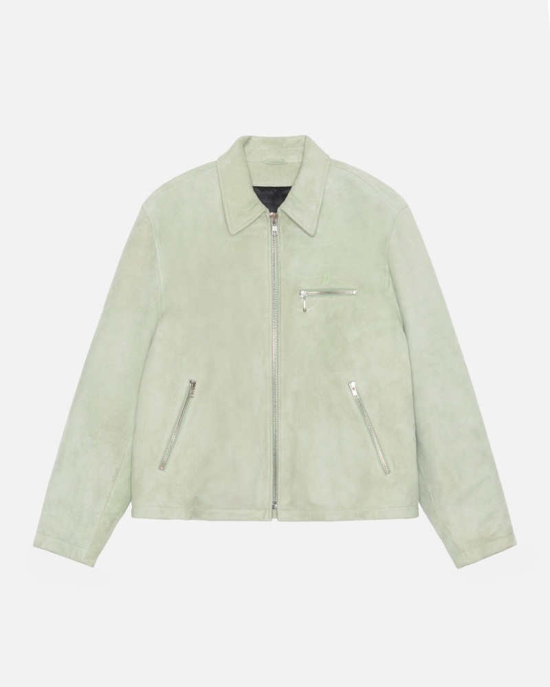 Stussy Bing Suede Jackets Green | 35187SBPZ