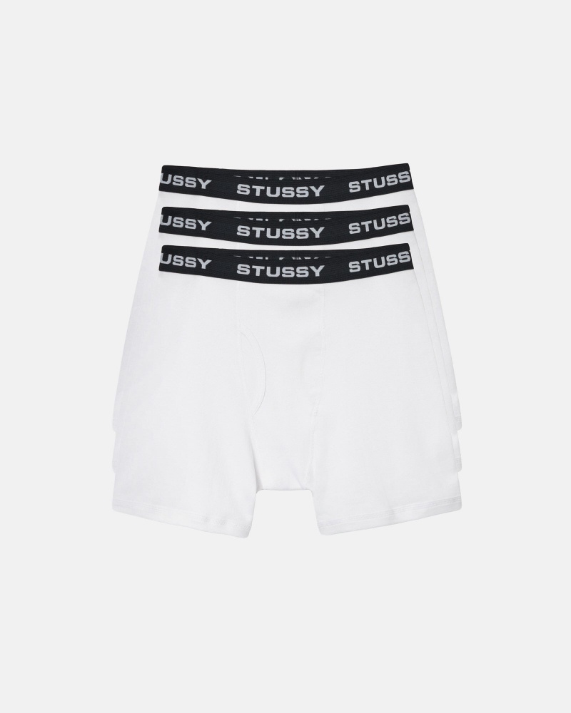 Stussy Boxer Briefs 3 Pack Briefs White | 02814ZPJB