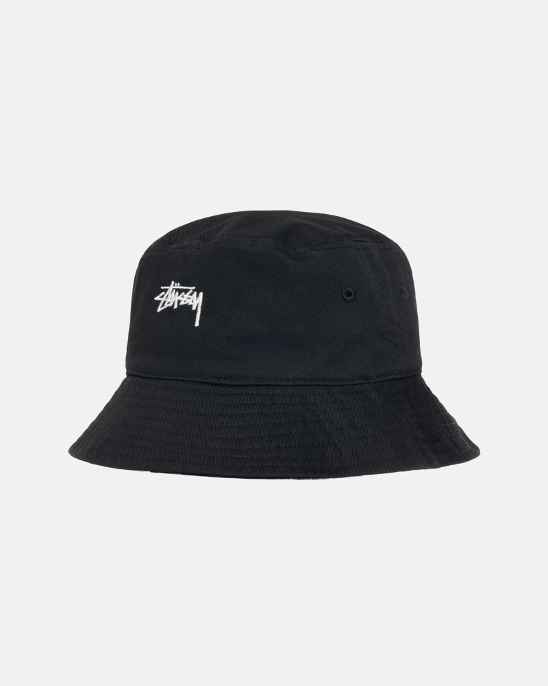 Stussy Bucket Stock Hats Black | 84759OFIV