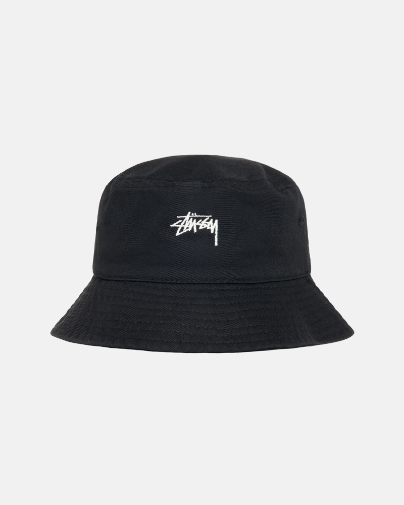 Stussy Bucket Stock Hats Black | 84759OFIV