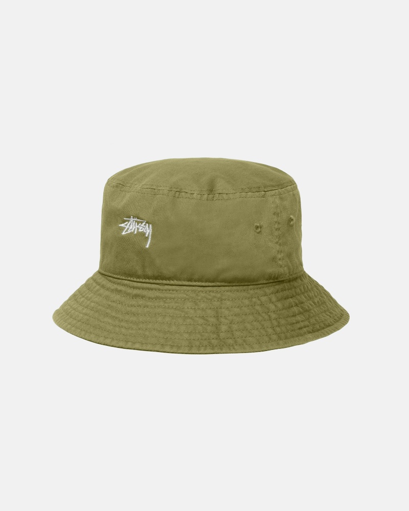 Stussy Bucket Stock Hats Green | 90568ZQSD