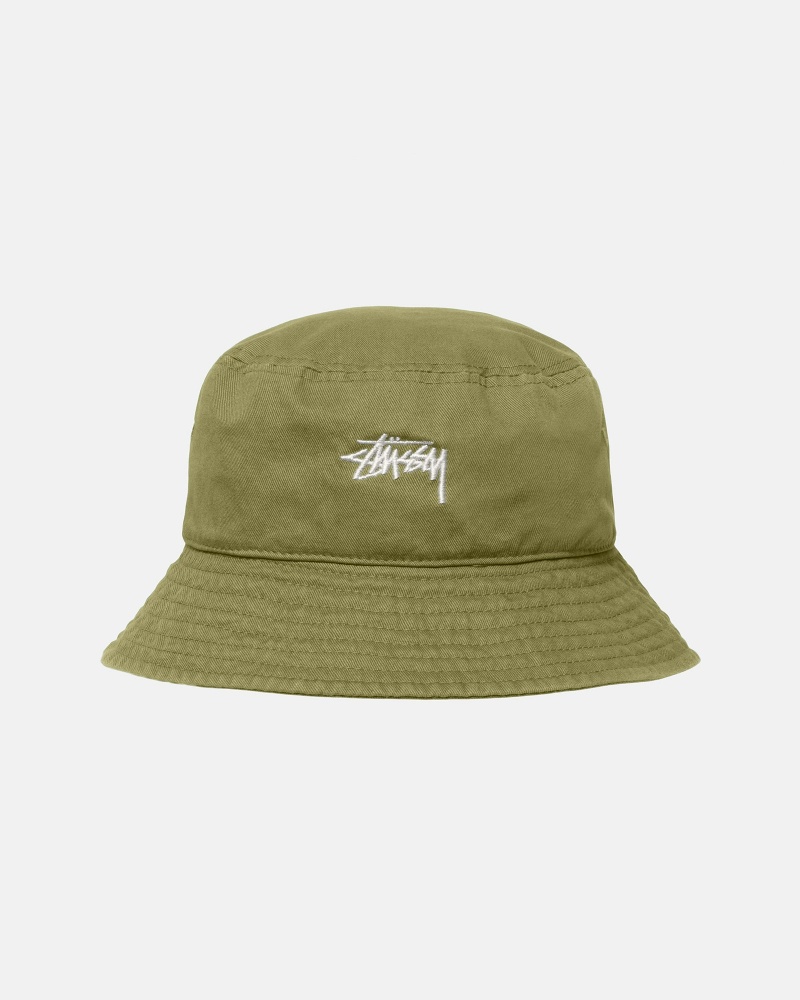 Stussy Bucket Stock Hats Green | 90568ZQSD