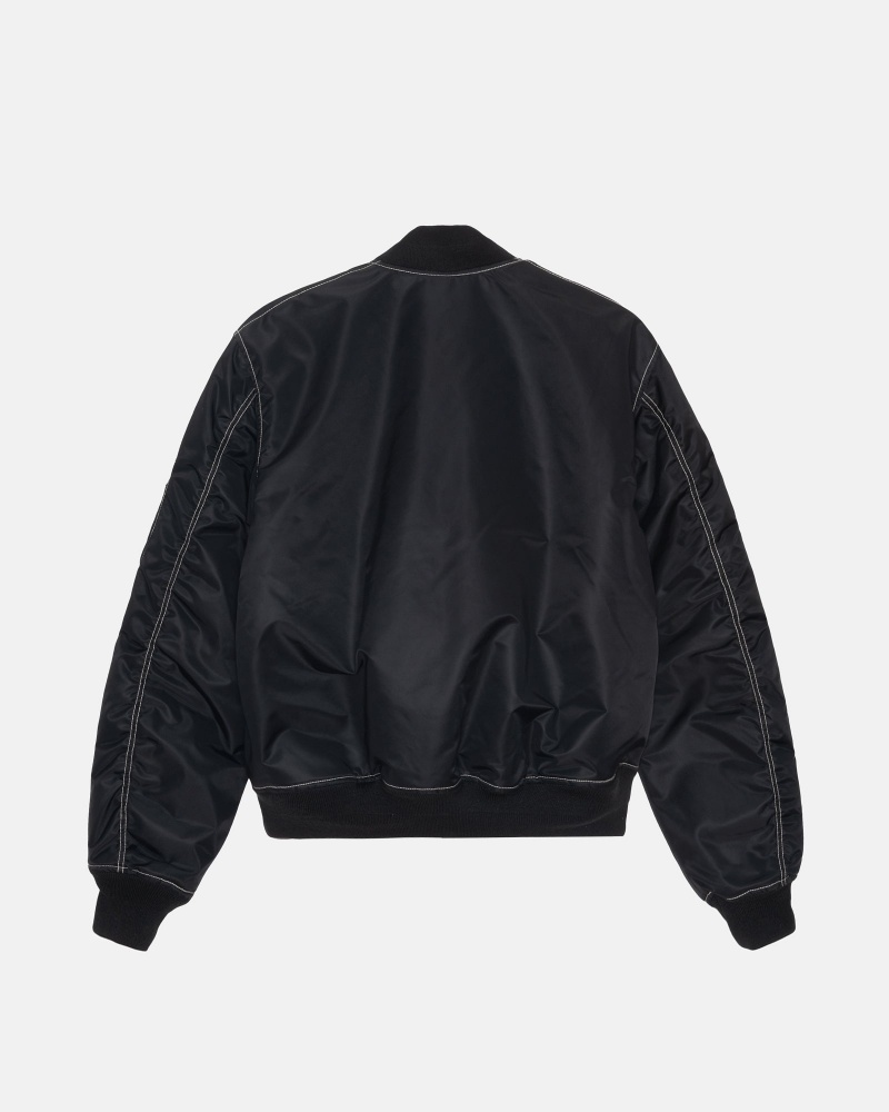 Stussy Built Reversible Bomber Jackets Black | 04965CNMW