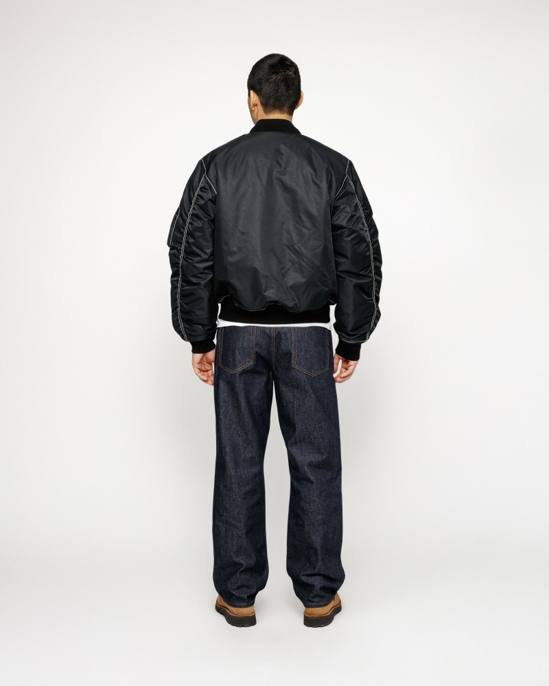 Stussy Built Reversible Bomber Jackets Black | 04965CNMW