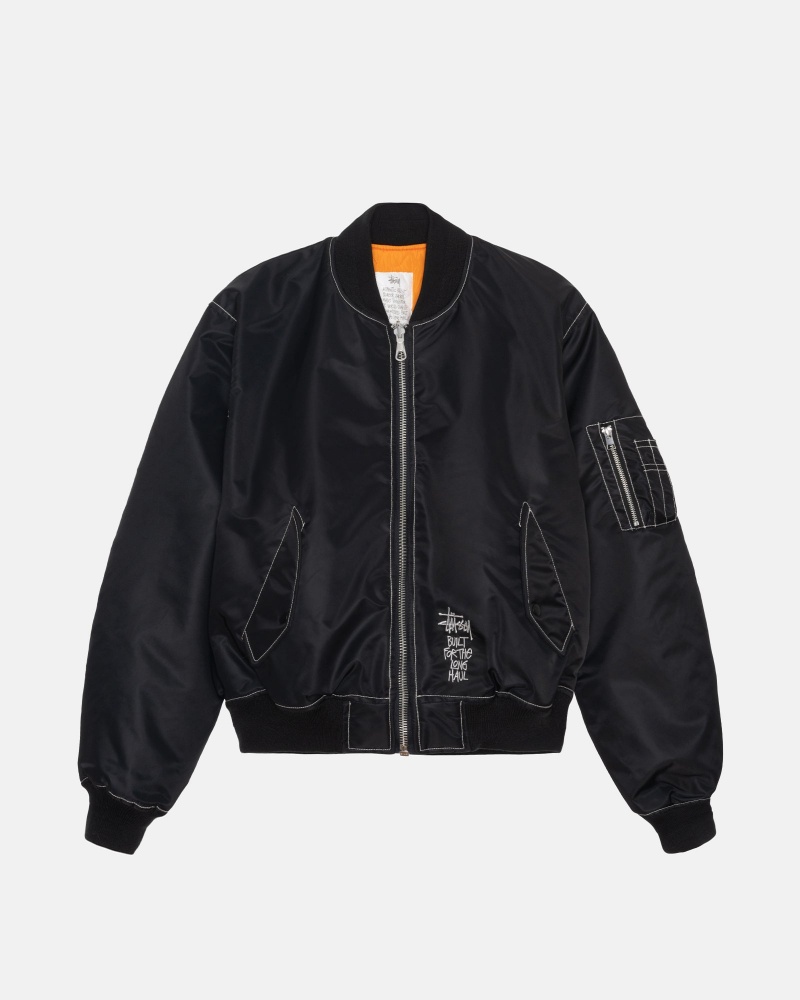 Stussy Built Reversible Bomber Jackets Black | 04965CNMW