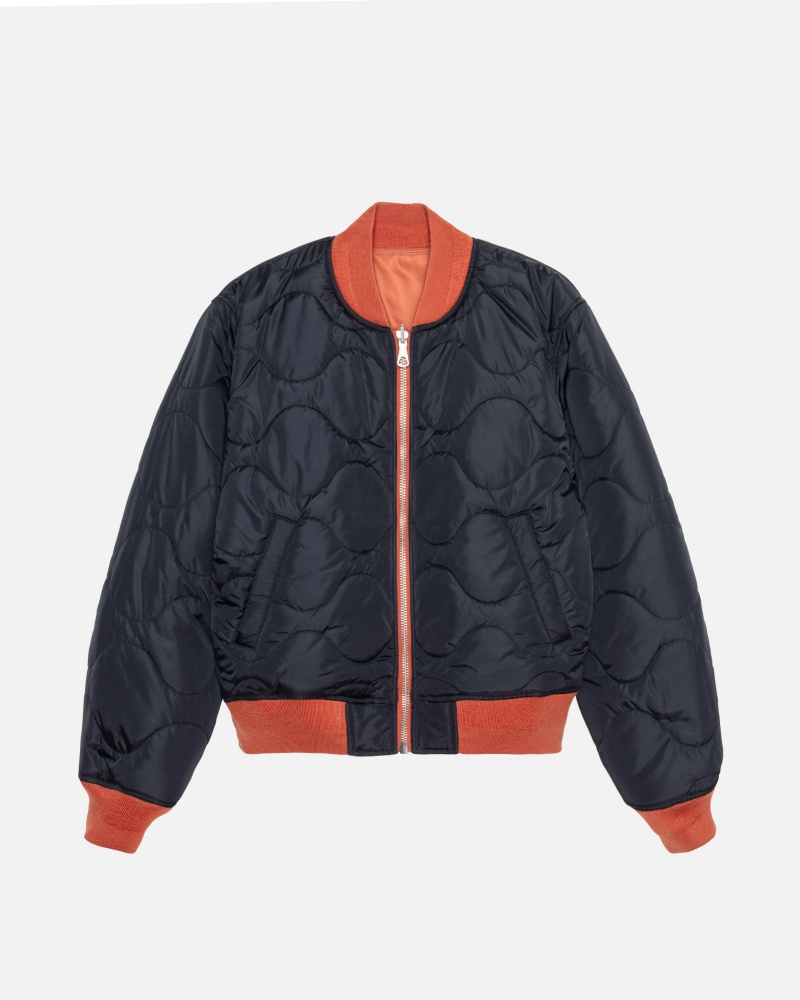 Stussy Built Reversible Bomber Jackets Dark Red | 53687JZTH