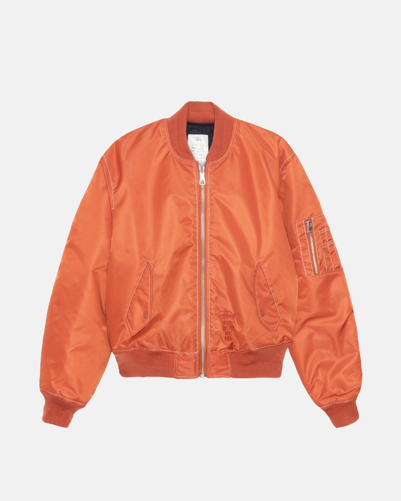 Stussy Built Reversible Bomber Jackets Dark Red | 53687JZTH