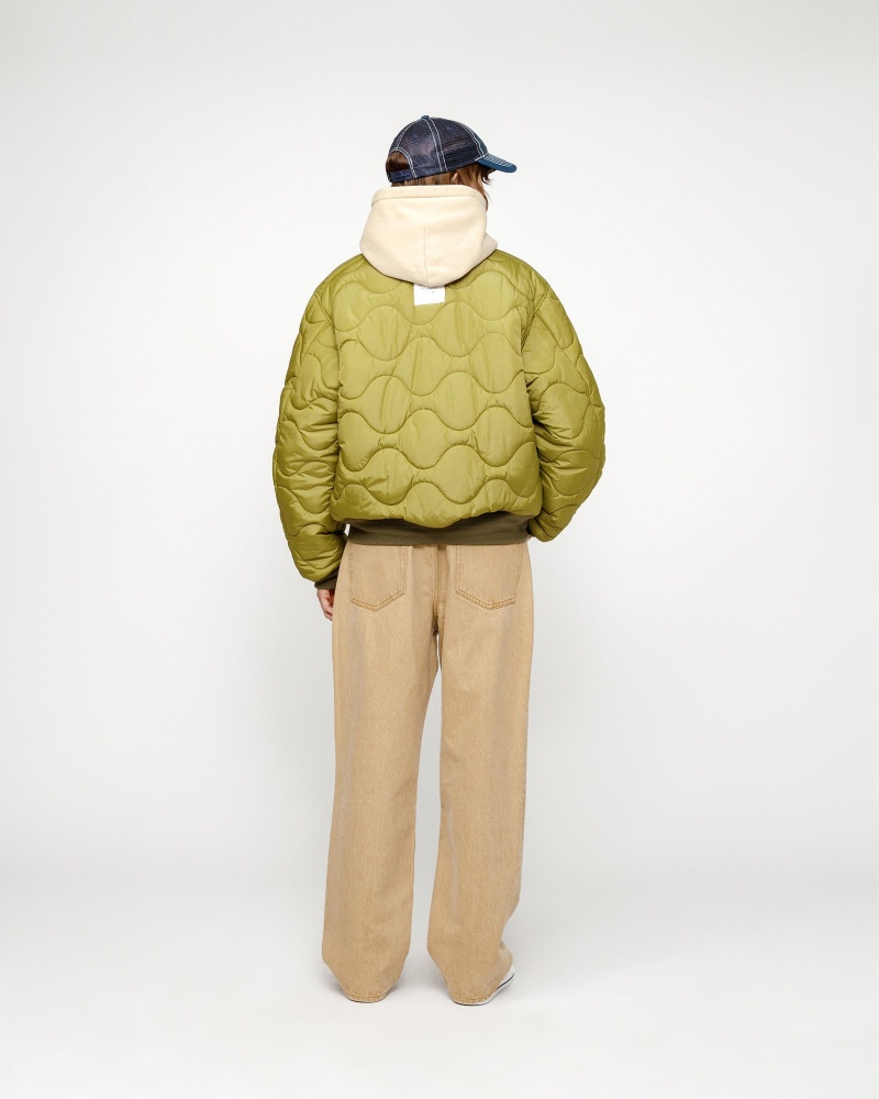 Stussy Built Reversible Bomber Jackets Olive | 91578DEZW