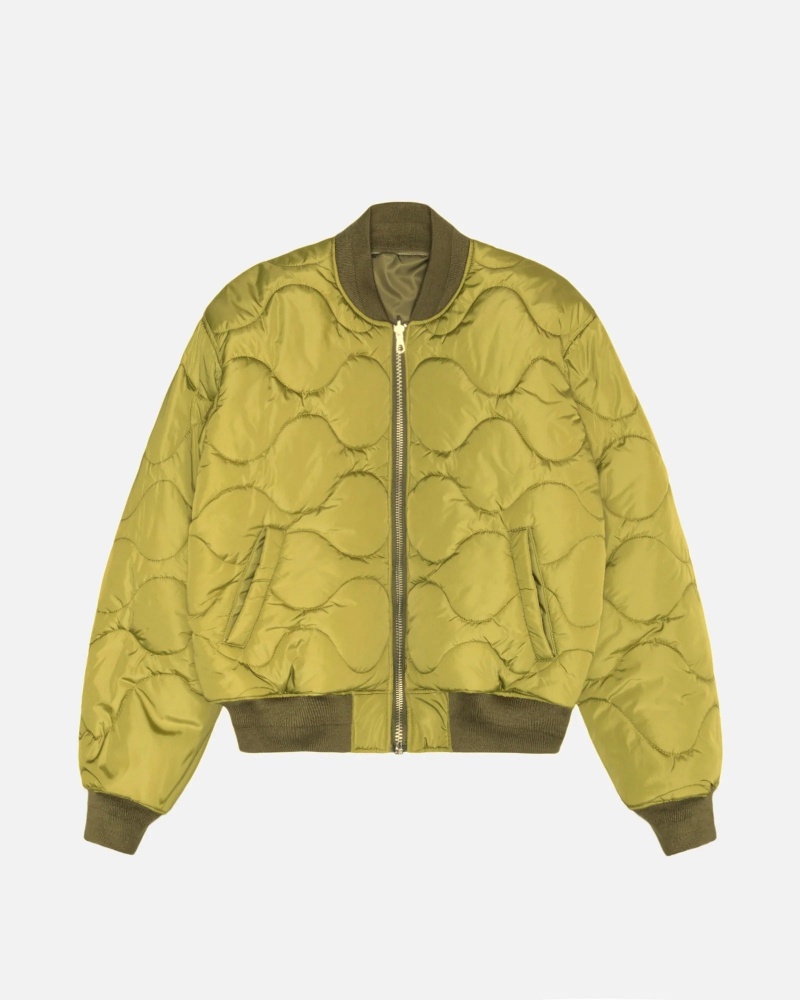 Stussy Built Reversible Bomber Jackets Olive | 91578DEZW