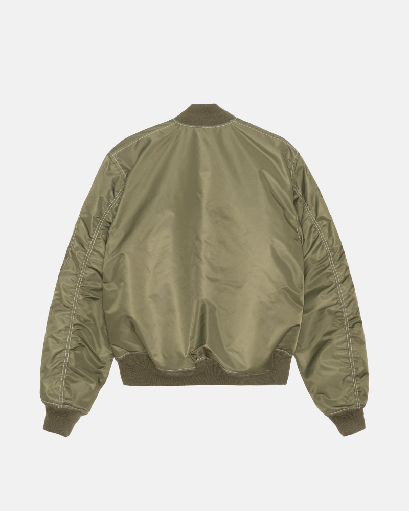 Stussy Built Reversible Bomber Jackets Olive | 91578DEZW