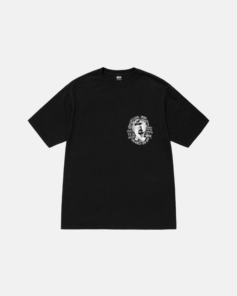 Stussy Camelot Pigment Dyed T Shirts Black | 56394VKDI