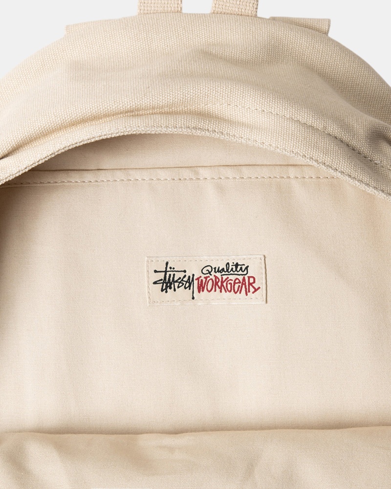 Stussy Canvas Backpacks Beige | 96412TKHJ