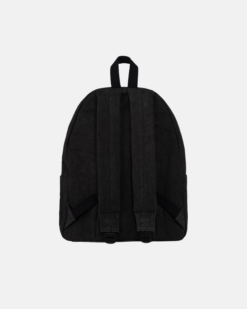 Stussy Canvas Backpacks Black | 39860FNQM