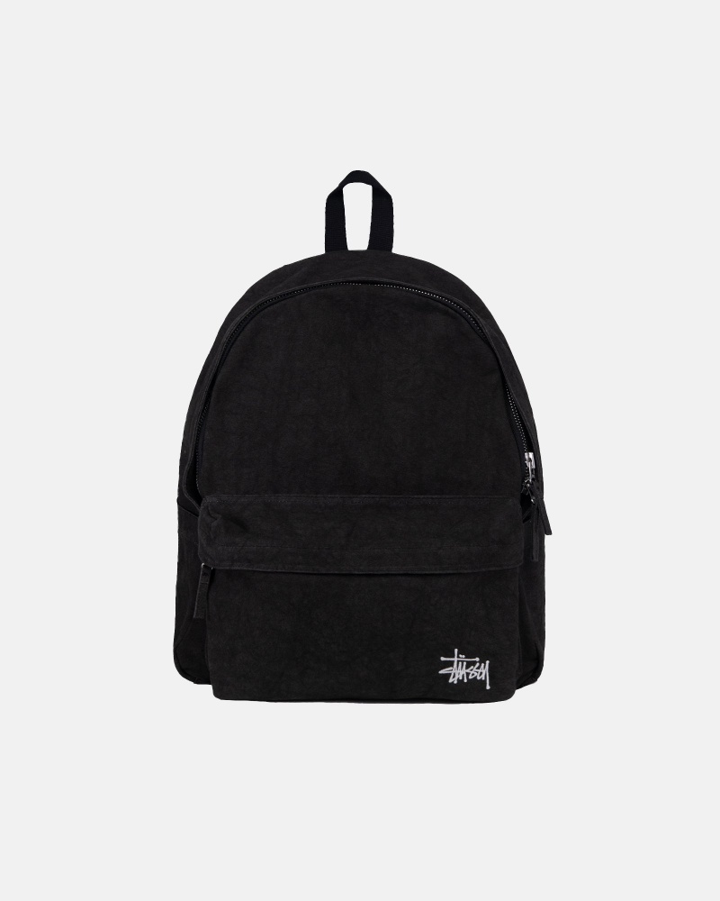 Stussy Canvas Backpacks Black | 39860FNQM