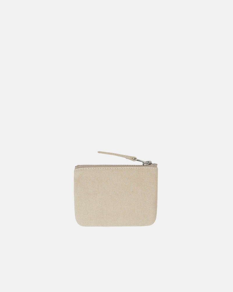 Stussy Canvas Coin Pouch Other Accessories Beige | 62184FHQG