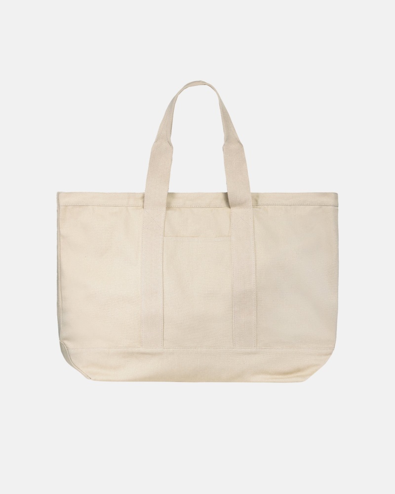 Stussy Canvas Extra Large Tote Bags Beige | 59408XKSJ